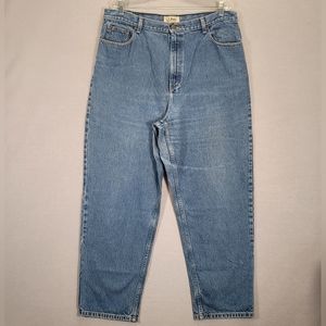LL Bean Jeans Mens Blue Jeans Denim  Natural Fit  Size 20 Reg ( 37 x 29.5 )
